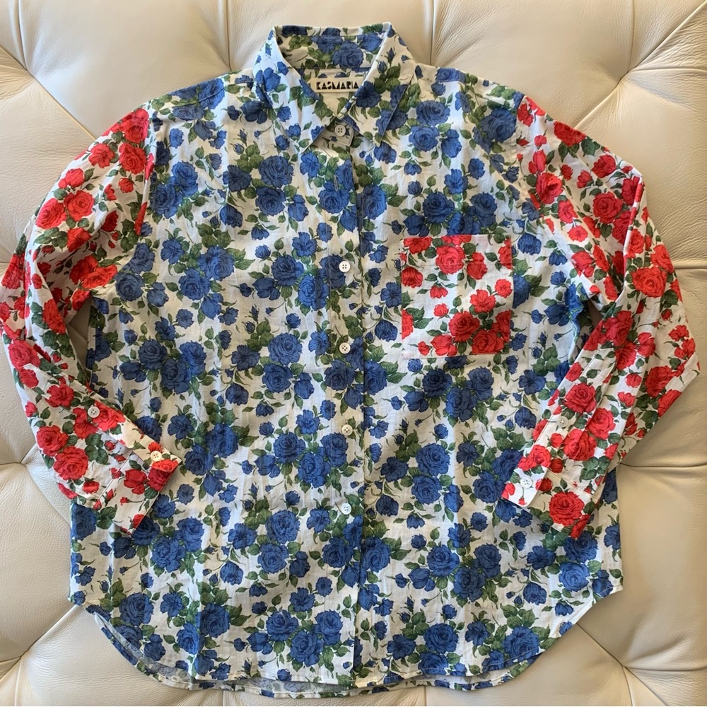 Kasmaria Carline Rose Long Sleeve Button Up Shirt